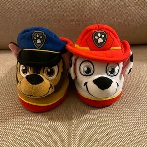 New Paw Patrol Slippers- Chase and Marshall Plush Slippers-9/10